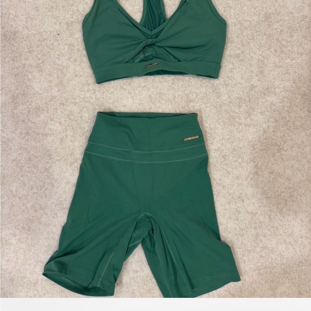 Gymshark Green High-Waist Bike Shorts